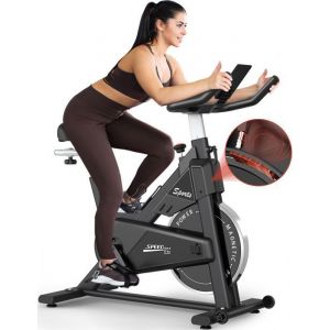 PASYOU Vélo dappartement à Résistance Magnétique Vélo de Fitness par Courroie écran LCD avec RPM Support IPad Charge 150 kg