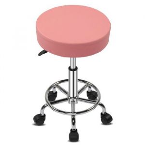 ALIGHTAP - Tabouret cosmétique roulette pivotante 360 ° réglable- tabouret salon Spa beauté Chaises-33*64.5cm-Rose