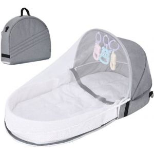 Couffin de voyageCouffin pliable portable avec moustiquaire et auvent dans le lit pour b&eacute;b&eacute; facile &agrave; plier et l&eacute;ger lavable