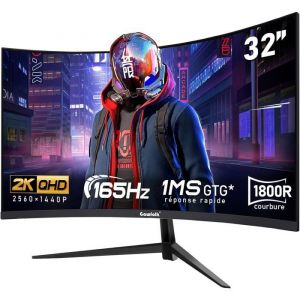 &Eacute;cran Pc 32 Pouces2K Wqhd(2560&times;1440P)165Hz Incurv&eacute; Gaming Moniteur1Ms Sans Lunette100% Srgb，178 &deg; Angle Vue Hdmi - Noir