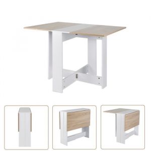 CHENE Table &agrave; Manger Pliable pour 2-4 personnes Willonin&reg; Console pliante pour petite espace Modulable et Gain de place