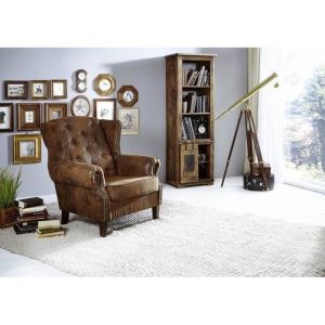 Fauteuil Chesterfield - Inspiration Colonial Britannique (Brun Caf&eacute;) - OXFORD