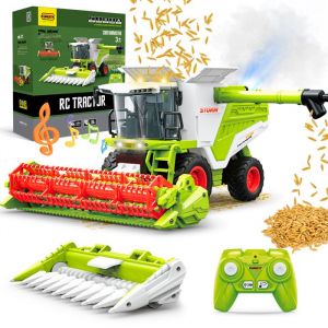 Moissonneuse-batteuse télécommandée RC - Jouet agricole pour enfants dès 3/4/5/6 ans