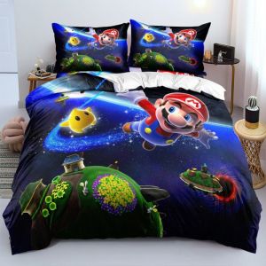 Ensemble Housse de Couette et Taies dOreiller Mario - 140 cm x 200 cm