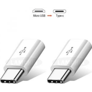 [Pack de 2] Adaptateur USB Micro USB vers Type C avec OTG Connecteur USB pour Samsung s8 Huawei P10 et -Blanc