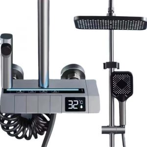 Pomme de douche LED haute pression &agrave; main avec filtre &agrave; trois couches - PRUMYA - 3 modes