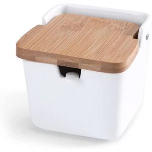 Pot &agrave; &eacute;picesPot &agrave; Condiments en c&eacute;ramiqueBo&icirc;te &agrave; &eacute;pices avec Cuill&egrave;res en C&eacute;ramiqueCouvercle et Plateaupour SelSucre&eacute;pices