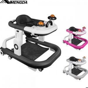 Trotteur musical am&eacute;lior&eacute;-MENGDA-Pliable-R&eacute;glable de hauteur-Stable et anti-roll-Convertible en assiette de table-6 &agrave; 24 mois