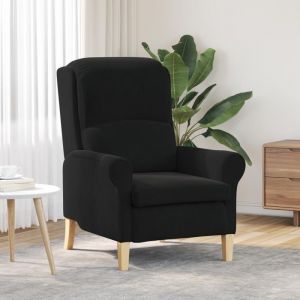 Moderne Fauteuil relaxation Noir Noir Tissu Bois Taille Standard Ergonomique - Fauteuil TV/Salon FR(91251641)