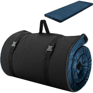 GOPLUS Matelas de Camping Portable 183x625x65CM en Mousse à Mémoire de FormeEnroulable avec Sac de Transportpour Camping