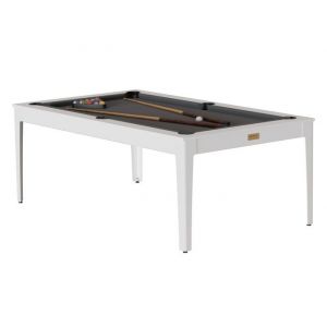 Ren&eacute; Pierre Brio - Table billard convertible Ren&eacute; Pierre Elan Blanc brillant - Couleur du tapis:Rouge accessoires offerts:1 jeu de