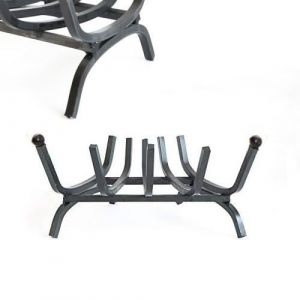 Grille de chemin&eacute;e - Porte-b&ucirc;ches - Support bois  en fer forg&eacute; angulaire - triangulaire