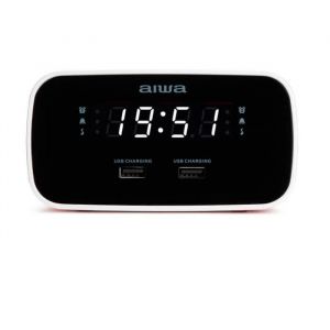 Radio-r&eacute;veil Aiwa CRU-19RD LED rouge avec charge USB et alarme graduelle