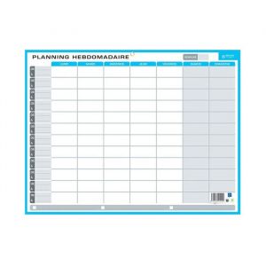 Accessoires pour enfant - Planning effaçable rigide - Annuel hebdomadaire et perpétuel - Recto Verso - 32 x 42 cm