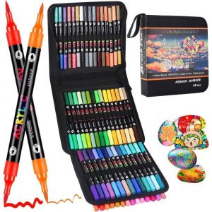 Marqueurs Acryliques - ETHNICS ORIGINS - 60 Pi&egrave;ces - 120 Couleurs - Ind&eacute;l&eacute;biles - Pointe Fine