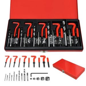 Jeu doutils de filetage - YRHOME - 131 pcs - Acier - R&eacute;paration moteur - Filetage bougie