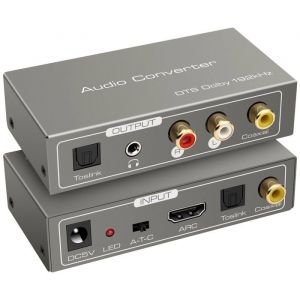 Adaptateur HDMI ARC Num&eacute;rique Analogique Convertisseur Audio Extractor vers SPDIF Coaxial Optique RCA L R Sortie St&eacute;r&eacute;o 3.5 mm
