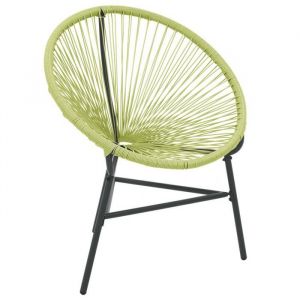 SALE 2025Fauteuils relax/Maximum 110 kg - Chaise de jardin Acapulco Résine tressée Vert Chill734648