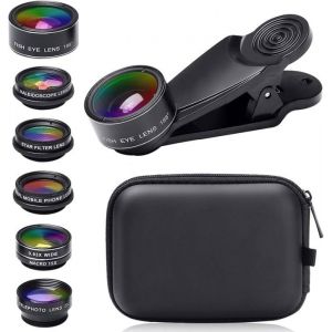 Kit dobjectifs pour smartphone à clipser avec objectif grand angle 063x° objectif macro 15xobjectif fisheye 198°2