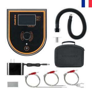 INKBIRD ISC-007BW Ventilateur de barbecue thermostat contr&ocirc;leur de temp&eacute;rature et thermom&egrave;tre 0 ℃ &agrave; 300 ℃ pour fumoir Big Green Egg