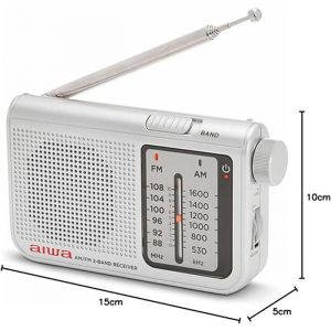 Radio de Poche - Aiwa - RS-55 - Argent - Analogique - 35 mm