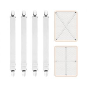 &Eacute;tendu Sangles pour Draps de Lit 4 Pi&egrave;ces Attache Drap Housse Attache Matelas &eacute;lastique Tendeur de Draps R&eacute;glable Bretelles Sangle