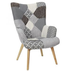 Fauteuil Patchwork Design Helsinki 100cm Gris