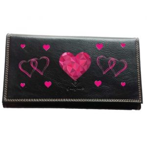 Compagnon porte chequier monnaie carte Coeur rose Saint Valentin