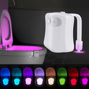 Éclairage automatique toilettes, Lampe pour cuvette WC, Veilleuse WC LED, détecteur de présence, de mouvement, Abattant lumineux