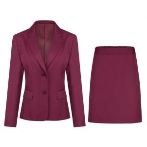 ALLTHEMEN （Veste + jupe）Costume Femme Coupe Slim Ensemble de Vetements Costume dinterview Femme Ensemble de Vetements Bordeaux