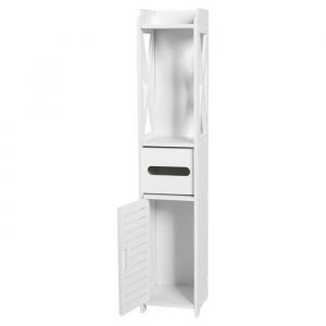 Colonne de salle de bain - ZERODIS - LC033 - 80x15.5x15.5CM - Blanc - Rangement pratique