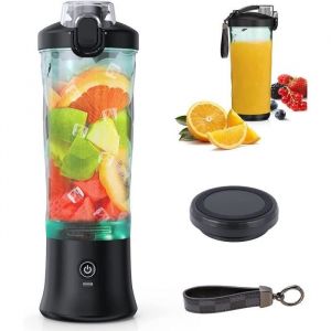 Blender Portable 600ml Mixeur Portable pour smoothies et milk-shakes Fresh Juice Mixer Bouteille avec USB-C rechargeable et 6 lames