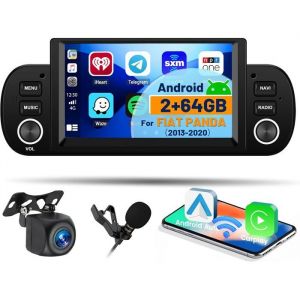 Android 13 2G+64G Autoradio 6.2 pour FIAT Panda 2013-2020 CarPlay/Android Auto Sans Fil GPS WiFi Cam&eacute;ra Micro