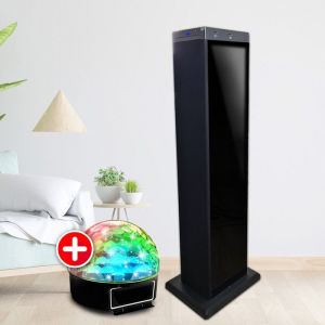 Tour de son - MPman T500CD HIFI Bluetooth - 20W RMS- CD - 2 USB - AUX - Radio FM Boule LED Colonne Chambre Salon