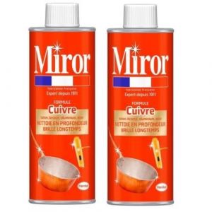 Lot 2 MIROR NETTOYANT CUIVRE LAITON BRONZE ALU ACIER 2x250ml MIROR