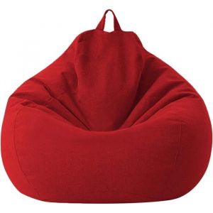 Housse de pouf poire - Noname - 100 x 120 cm - Rouge - Lavable en machine - Fermeture éclair robuste