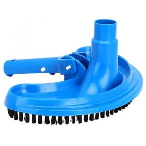 Pool Brush Tête Piscine Cleaner Brosse Croissant Croissant Tête FlexibleOutil de nettoyage de la piscine avec tige téleBleu