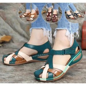 Sandales pour femmes - ECELEN - Bleu - Bride - Talon carré moyen - Été