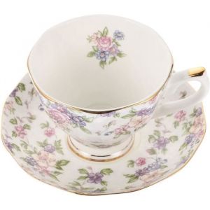 Tasse caf europenne avec Soucoupe Vintage en Porcelaine Anglaise Motif Floral SERVICE A CAFE