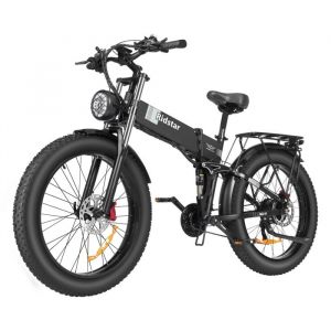velo electrique Ridstar H26Pro Autonomie 60km moteur 1500W tout suspendu Shimano 21 vitesses VTT fat bike Batterie 48V 23Ah Noir