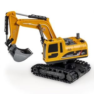 EKASN Pelleteuse Télécommandée en Métal Creuse avance recule et tourne Jouet engin de chantier pour intérieur et extérieur