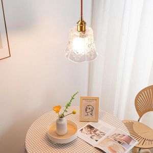 iDEGU Suspension Luminaire en VerreModerne Lampe Suspendue Industriel Vintage E27 Finition en Laiton Lustre Style Chinois Vintage