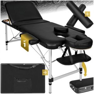 Table de massage - TECTAKE - Table de soin pliante et portable  3 zones 210 x 95 x 68 - 89 cm - Noir