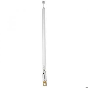 Antenne Radio Fm T&eacute;lescopique 4 Sections Antenne Cuivre Chrom&eacute;e Rotative &Agrave; 360&deg;