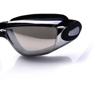lunettes de anti-buée Lunettes de natation HD étanches antibrouillard à grand cadre en sport plongee Argent