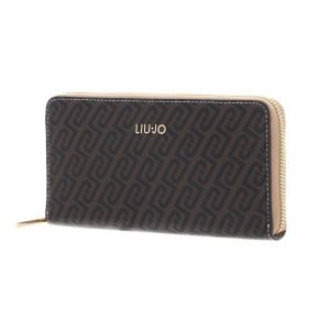 LIU JO Porte-monnaie marron brun fonc&eacute; pour femme - Caliwen Zip Around Wallet XL Testa moro / dk. Cipria 333366