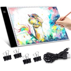 Tablette Lumineuse A4 3.5MM Ultra-Mince Stepless Dimming Lumineuse Dessin LED Sketchpad LED Pad Table à Dessin avec Ligne déchelle