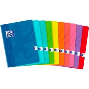 Lot de 10 Cahiers Piqu&eacute; 17 x 22cm Quadrill&eacute; 5x5 96 pages 90g coloris al&eacute;atoires