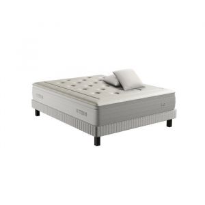 Ensemble REFLEXION 140X190 - SIMMONS -  matelas H33 ressort ensach&eacute;s ferme sommier + 2 OREILLERS