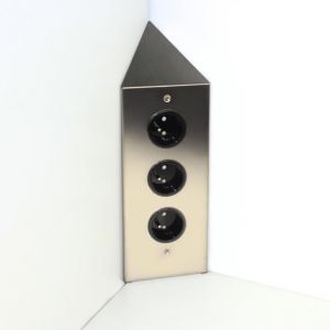 Prise cuisine BRIGHTON - Bloc 3 prises inox brossé